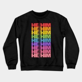 He/Him Pronouns /// Retro Faded Design Crewneck Sweatshirt